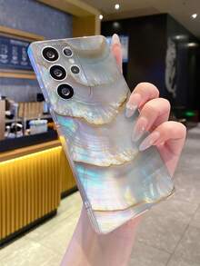 1pc Summer Ocean Shell Pattern Android Phone Case, Precise Cutout Camera Protection Suitable Compatible With Samsung Galaxy S25 Ultra/Galaxy S24 Ultra/S24/S23 Ultra/A56 5G/A55 5G/A52s 5G/A26 5G, Nothing, Pixel, Protective Cover - Multicolor - View 3