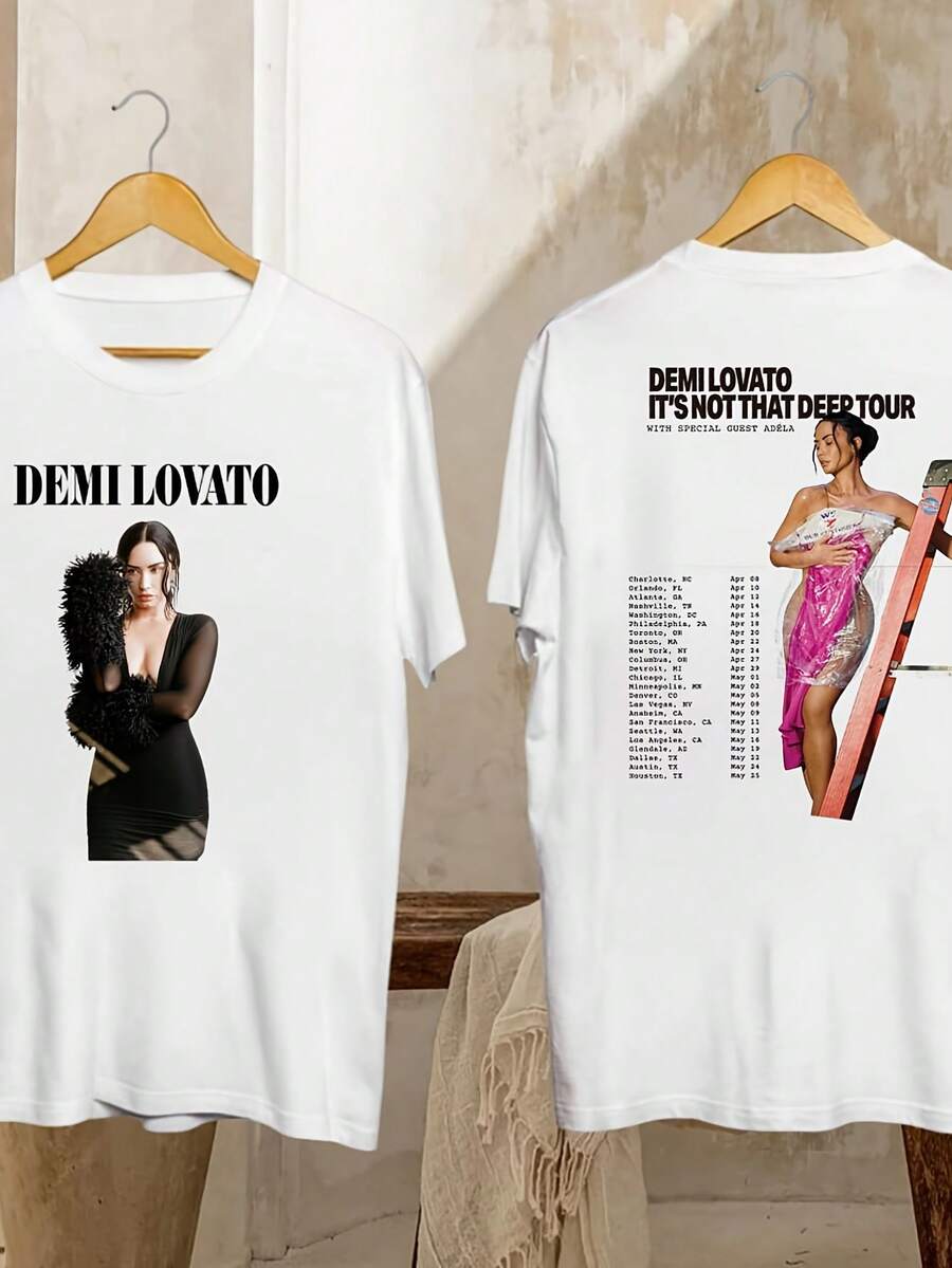 Demi Lovato Shirt Demi Lovato It's Not That Deep Tour Shirt Graphic Demi Lovato Tour Shirt Demi Lovato Fan Gift Demi Lovato Merch - 白色 - 查看 1