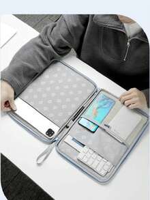 Capa Bolsa Para Tablet Pad 2025 modelo 13 Polegadas Impermeável Com Alça e Bolso A prova d'agua - Verde Escuro - Visão 1