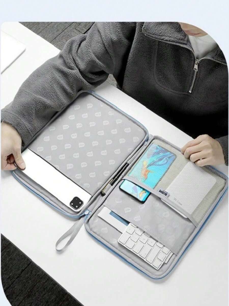 Capa Bolsa Para Tablet Pad 2025 modelo 13 Polegadas Impermeável Com Alça e Bolso A prova d'agua - Verde Escuro - Visão 1
