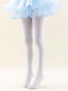 1pc Toddler Girls' Skin-colored Ultra-thin Sheer Pantyhose, Comfortable For Daily Wear - Beige - View 12