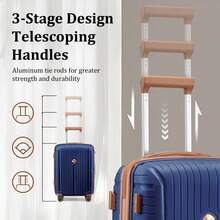 Joyway 6-Piece Hardshell Luggage Set With TSA Lock, 360° Quiet Spinner Wheels, Includes Travel Bags & Purse, Lightweight Carry-On Trolley With Luggage Tag For Women Men, Business Vacation Travel Essentials - Màu xanh lam - Xem 2