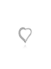 1Pc 925 Sterling Silver Moissanite Cute Heart Stud Earring Flat Back Cartilage Helix Piercing Hypoallergenic Pure Silver Suitable For Women'S Daily Wear,Wedding,Parties, And Banquet Occasions - Silver - View 17