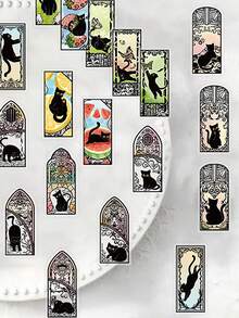 Meow's Secret PET Stickers, Cartoon Black Cat Stickers For Luggage, Scrapbooking, Phone Cases - Graffiti Stickers - View 8