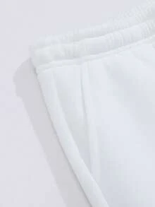 Men's Loose Lightweight Summer Shorts  Streetwear Brand, Athletic Style, Knee-Length/Thigh-Length, Suitable For Wearing Out - 白色 - 查看 5