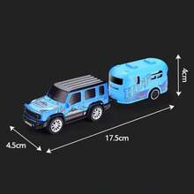 ¡RecomendadoMini Camioneta Offroad con Remolque A Control Remoto Mini Camioneta RC Escala 1:64 con Luces (Verde)¡Top de Temporada - Azul - Ver 3