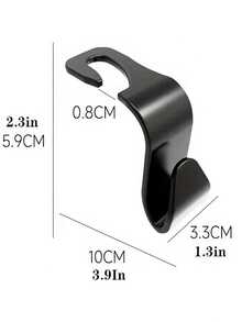 2/4pcs Car Seat Headrest Hanger Hooks, Hidden Car Seat Back Hooks, Multi-Functional Car Interior Storage Hooks, Plastic Car Hooks, Headrest Hanger, Car Seat Storage Hooks, Backseat Hooks, Headrest Hanger Rack - Black - View 3