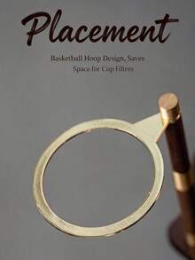 Wooden Hand Drip Coffee Filter Holder With Handle, Heat-Resistant Base, Essential For Coffee Lovers - Rust Brown - View 5