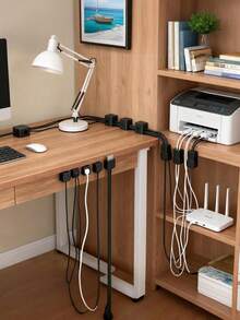 多功能磁吸式线缆整理架，桌面及车载充电线收纳架，自粘式办公桌及汽车线夹线缆管理解决方案 - 彩色 - 查看 7