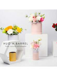 1个圆形纸质拥抱桶，圆形花盒，圆形花盒，糖果桶 - 彩色 - 查看 12