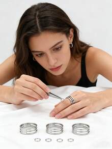 1/5/10/20/50/100个开口圈钳工具，用于闭合开口圈，珠宝制作开口圈开启器，DIY珠宝制作用品 - 銀色 - 查看 7