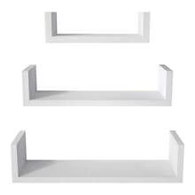 3/5-Piece White Floating Wall Shelf Set, Suitable For Bedrooms, With Multi-Tiered Freely Assembled Floating Shelves, Is An Ideal Choice For Home Decoration And Accessory Storage, And Is Highly Suitable For Use In Bedrooms, Living Rooms, Kitchens, Offices, And Bathrooms - 白色 - 查看 12