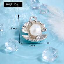 20个沙滩风贝壳珍珠吊坠，度假配饰挂件，DIY项链手链钥匙扣饰品配件，女士夏季服装/沙滩旅行用品 - 彩色 - 查看 4