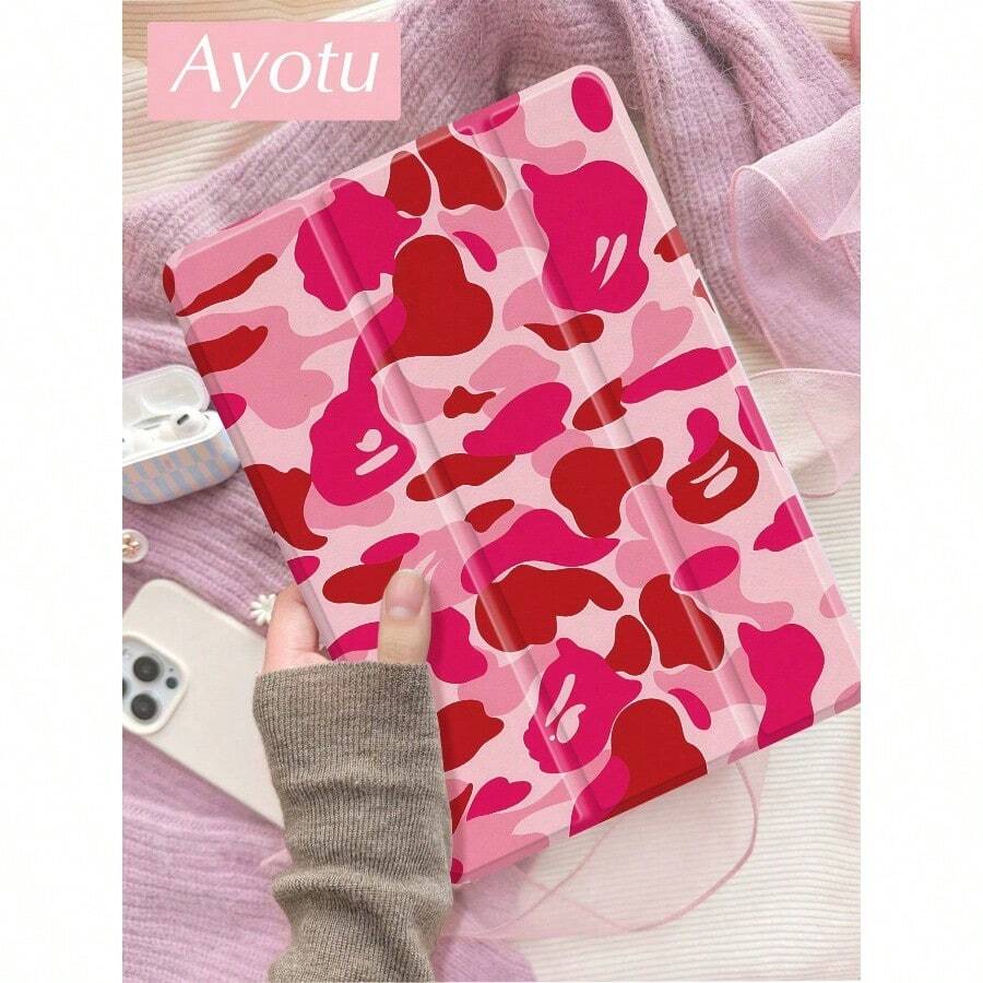 1 Pc Red And Pink Color Blocks Tablet Case & Kindle E-Book Case Compatible With  10th Generation,  10.2/Mini6/Mini7/9.7 Inches, Compatible With Samsung Galaxy Tab A9 Plus, Kindle (11th Generation-2024 Release)(6 Inch), Kindle Paperwhite 12th Gen 2024, Great Holiday Gift, Stylish And Simple Pattern. - Nhiều màu - Xem 1
