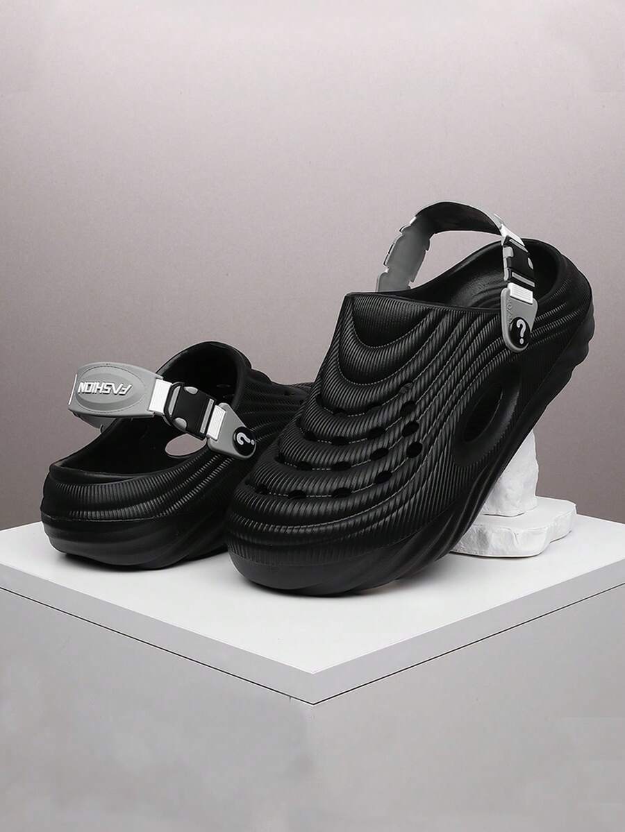 Dép xăng đan đế dày, chống trượt, thoáng khí EVA, unisex - Đế dày, chất liệu EVA chống trượt, thiết kế kẻ caro giản dị, phù hợp cho cả trong nhà và ngoài trời, dép đi trong nhà, đế dày, đế mềm, chống thấm nước, thích hợp sử dụng ngoài trời. - màu đen - Xem 1