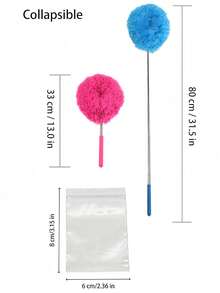 Extendable Ceiling Fan Duster Brush, 13-31.5 Inch Adjustable, Microfiber Cleaner For Home Cleaning Ceiling, Kitchen, Bedroom, Bathroom, Furniture And Car, Reusable Fan Blade Duster, Washable Dust And Cleaning Brush, Household & Office Essential - One Size - View 4