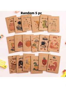 10pcs/30pcs/50pcs Mini Cartoon Notebook, Portable Kraft Paper Diary, Ideal School Reward Gift, Suitable Student Small Prize Notebook, Back To School Supplies, Thanksgiving, Student Stationery, Halloween, Christmas, New Year Gift - Multicolor - View 16