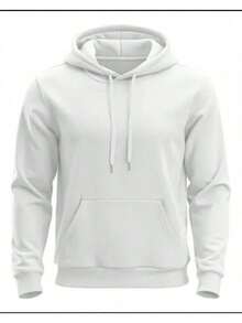 BLUSA DE FRIO MOLETOM GANGURU COM CAPUZ E BOLSO CASACO MASCULINO FEMININO ALGODÃO INVERNO FLANELADO LANÇAMENTO - Branco - Visão 2