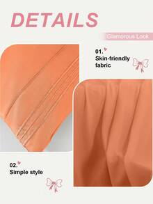 1件装优雅舒适奢华超柔软枕套，不含枕芯，刺绣饰边，超细纤维面料，抗皱防缩，是居家及高档酒店的理想之选，多种颜色可选，可机洗，通过Oeko-Tex认证，橙色 - 橘色 - 查看 5