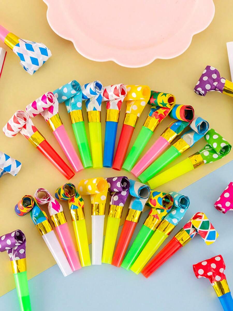 10/20/100pcs Colorful Dragon Whistle, Birthday Party Entertaining Toy, Children's Blowing Toy, Party Atmosphere Prop, Suitable For Gatherings, Team Building, Classmate Parties, Weddings, Grand Openings, Annual Meetings, Adds Lively Atmosphere And Interactive Games