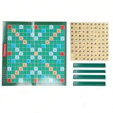 一套适合2-4名玩家的英语拼写游戏，蜜蜂主题字母拼写棋盘游戏，寓教于乐的词汇学习玩具，适合家庭使用。包含1个游戏板、1份说明书、100个字母积木和4把字母尺。非常适合家庭学习、课堂活动、家庭游戏之夜、圣诞礼物、节日派对和生日礼物。这款趣味互动教育玩具能够提升拼写、词汇和认知能力。 - 彩色 - 查看 2