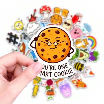 50PCS Cute Cartoon Stickers Pack For Laptop Phone Case Water Bottle Scrapbook Journal Skateboard Luggage Guitar Decor, Adorable Waterproof Vinyl Decals For Teens Adults DIY Crafting, Personalizing School Supplies, Party Favors, And Daily Accessories, Ideal For Adding Fun And Unique Style To Belongings, Great Gift For Friends And Art Enthusiasts Scrapbook Supplies Stationery Funny Stickers