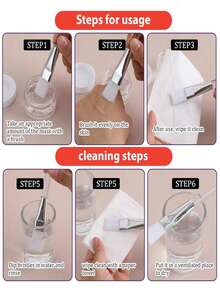 15/6/1件装美容院空心透明手柄水晶面膜刷，刷毛柔软，可清洁面膜，小巧柔软的刷头可用于面部，不伤肌肤 - 彩色 - 查看 5