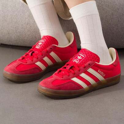Adidas Women's Gazelle Indoor W Classic Retro Low-Top Casual Sneakers, Comfortable Soft Sole Street, Commute, Travel Leisure Shoes JS1411