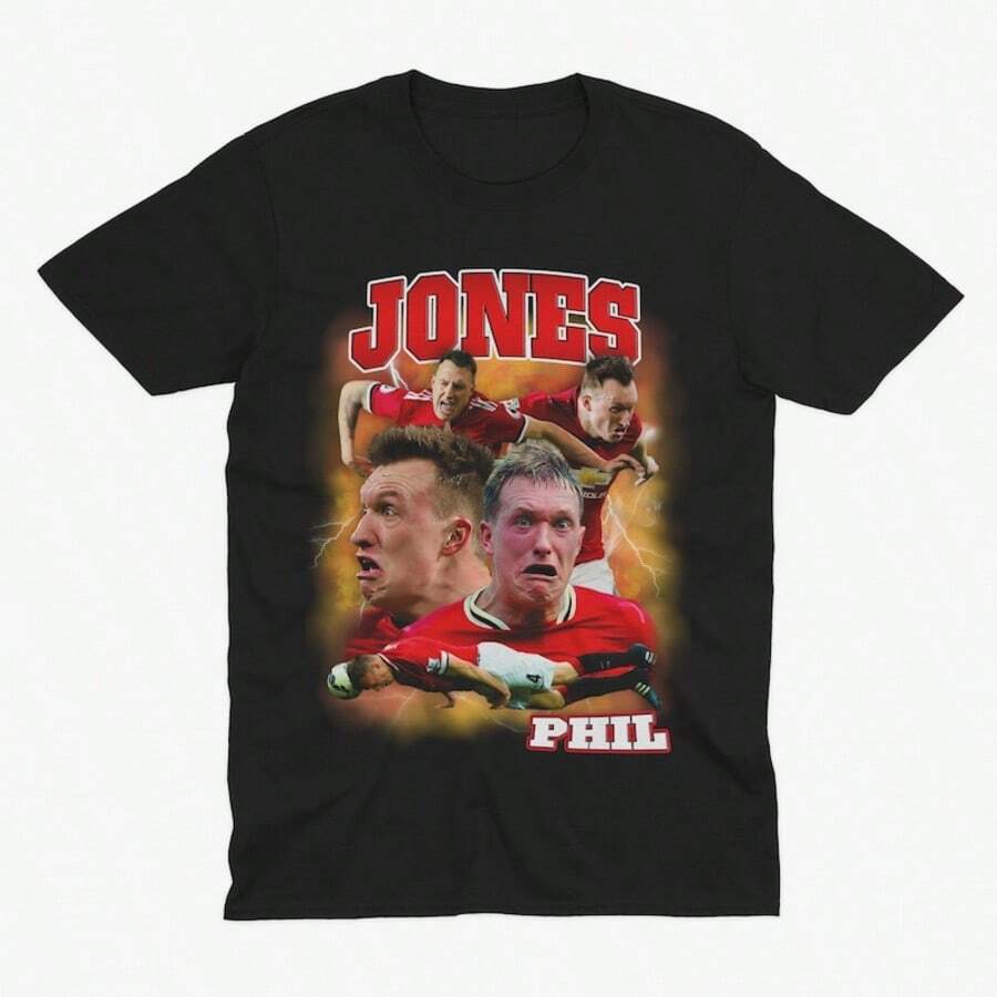 Phil Jones Funny Homage _ ManchesterUnited T Shirt _ MUFC _ Football _ Soccer _ Man Utd Fan _ Manch - Black - View 1