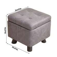 Un taburete multifuncional para el hogar, perfecto para cambiar de zapatos en la entrada, como reposapiés o asiento de almacenamiento en la sala de estar - Gris - Ver 3