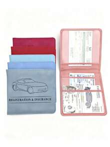 Men's Random Vehicle Registration & Insurance Document Holder Wallet, Convenient For Organization And Storage, Casual Style - Multicolor - View 2