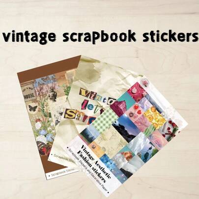 38 st. vintage pappersklippningsklistermärken, retro pappersklippning dekorativa klistermärken, lämpliga för kuvert, gratulationskort, muggar, väskor, dagböcker, tidskrifter, planerare, klippböcker, presenter till vänner, skolstarts- och examenspresenter, brevpapper, hantverk, dekorationer