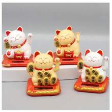 1个迷你招财猫摆件（2.5英寸/3英寸），风水摆件，适用于家居、办公室、汽车、面包店、庆典等场合，适合圣诞节、作为礼物、室内装饰、房间装饰、房屋装饰、生日、水瓶装饰、婚礼装饰等。 - 2.5吋搖手招財貓 - 查看 11