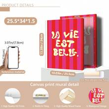 1 sztuka bezramowego płótna ściennego, nowoczesna dekoracyjna grafika, wiszący obraz tuszem z inspirującą frazą, odpowiedni do salonu, sypialni i domowego biura - Wielokolorowe - Zobacz 19