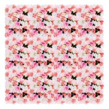 eusmeyusnt 12pcs Künstliche Blumen 40x60cm, Seidenblume Blumenwand Deko, Rosenwand Kunstblumen Für Hochzeitsdekoration, Raumdekoration Haus Dekoration - Rosa + Weiß - Übersicht 1