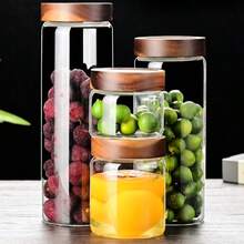 Glass Sealed Storage Jar, Airtight Canister For Tea, Coffee Beans, Comes With Rosewood Lid - Jar Only, No Coffee Beans Included - Multicolor - View 7