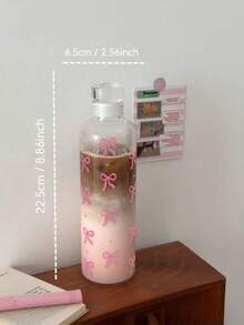 可爱蝴蝶结图案冰咖啡杯，可重复使用防漏奶昔杯，带盖，适用于冷饮，旅行和日常使用 - 彩色 - 查看 7