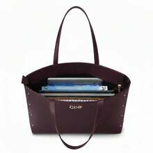 Women's Bag Kit Large Bag + Medium Bag + Shoulder Bag + Wallet - 紫紅色 - 查看 3