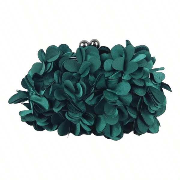 lili Bolsa de Festa Flor Verde com Alça Moderna Luxo Madrinha Casamento Novidade