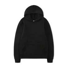 Solid Color Sweatshirt Men's Hoodie Women's Simple Casual Solid Color Pullover Hooded Long Sleeve Hoodie With Drawstring Oversize Fall Clothes Winter Clothes Lover's Gift Valentine's Day Gift - màu đen - Xem 11
