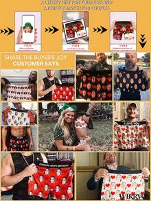 Customized Men's Briefs, Personalized With Portrait, Christmas Elements Like Snowflakes & Christmas Trees, Cartoon Patterns Available. Sizes From XXS To XXXXL, Personalized Photo Men's Boxer Briefs, Sweet Romantic Long Underwear For Men, Gift For Couples, Anniversary, Wedding, Couple, Best Friend, Boyfriend/Husband/Him, Fitness Enthusiast - Red - View 8