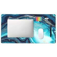 XXL Liquid Marble Gaming Mouse Pad (31.5" X 11.8") - Abstract Fluid Art Desk Mat - Non-Slip Rubber Base Extended Keyboard Mat For Home Office & Esports - 彩色 - 查看 7
