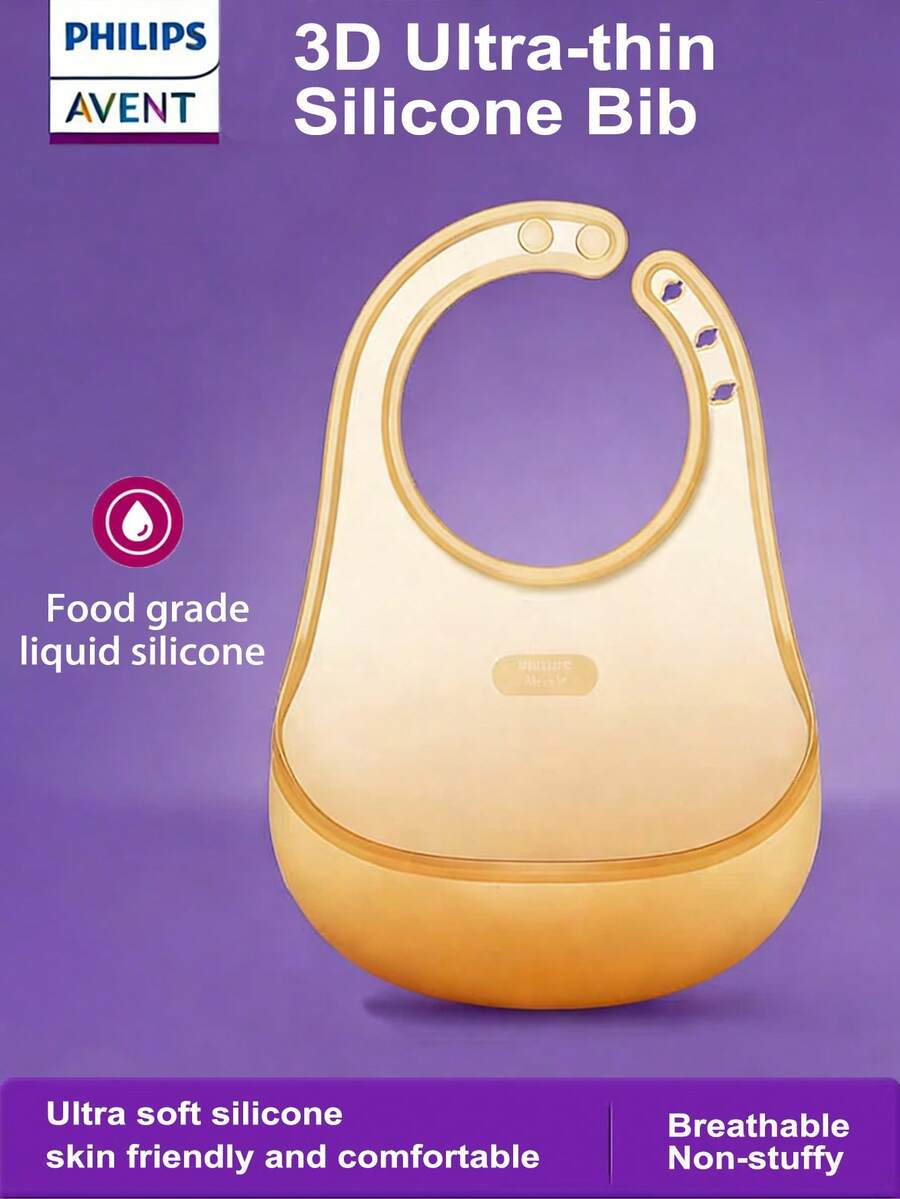Philips Avent Yếm ăn cho bé bằng silicon - Nhẹ, thiết kế khóa cài, họa tiết dễ thương cho bé trai và bé gái, lý tưởng cho việc cho ăn, bền và dễ vệ sinh, phụ kiện cho ăn.
