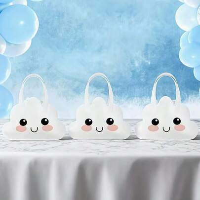 1pc/5pcs Cloud Gift Bag, Cute Cloud Non-Woven Fabric Gift Bag, Suitable For Souvenirs, Easter, Mother's Day, Father's Day, Birthday Party, Christmas, New Year, Baby Shower, Graduation Season Gift Packaging