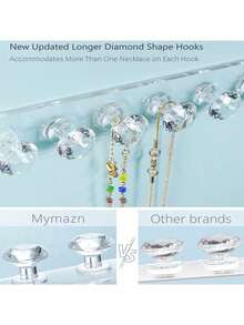 Transparent Acrylic Jewelry Organizer Rack, Wall-Mounted Necklace Display Stand, Portable Jewelry Display Holder, Multi-Function Jewelry Storage Box, Home Decor, Wedding Supplies - Multicolor - View 8
