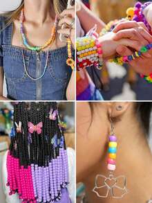 100/200/1850pcs Mixed Color Pony Beads For Jewelry Making Supplies, Loose Spacer Beads For DIY Handmade Bracelet Necklace Keychains - Pony Beads - View 5