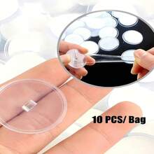 10pcs Mini Transparent Adhesive Hooks, Seamless Hanging Flag Hooks For Valentine's Day Party, Wall Storage Hooks, Party Decor Accessories, DIY Home Decor Hanging Hooks, Ceiling Hooks - Clear - View 2