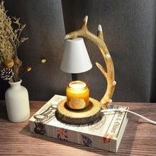 1/2 Piece Antler Scented Candle Melt Wax Lamp, Candle Heater, Iron Candle Light With Timer, Electric Candle Heater Suitable For Candle Heater, Gift For Mom, Bedroom Home Decoration, 2/4/8H Timer - 2pcs - View 2