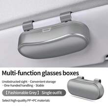 Caja portátil para gafas de coche, soporte para gafas de sol para coche, soporte para gafas de conducción, estuche para gafas, visera, caja de almacenamiento multifuncional MDQG - Beige - Ver 2