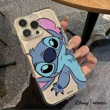 Miniso Funda de teléfono transparente con estampado espacial y el lindo Stitch, compatible con iPhone 17/17 Pro/17 Pro Max/17 Air/16/15/14/13/12/11/X Series, compatible con la funda iPhone 17 Pro Max - transparente - Ver 4